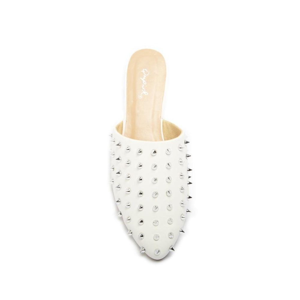 White Studded Mules - Picture 5 of 8
